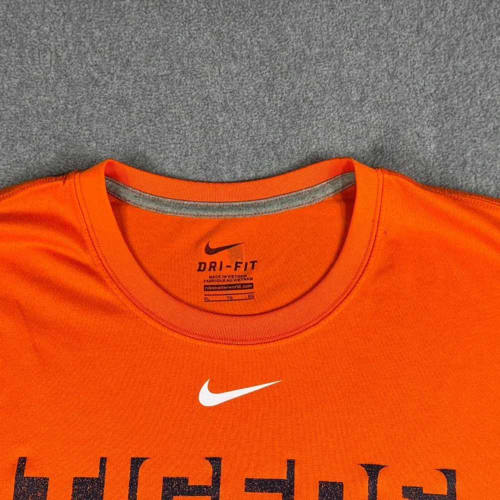 Nike Dri-Fit Detroit Tigers T Shirt Mens XL Orange Short Sleeve